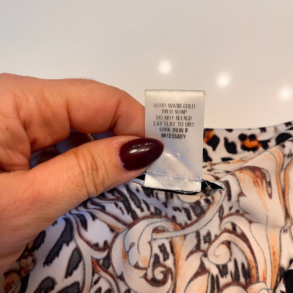 Cache Brown Leopard Print One Shoulder Blouson Mi… - image 4